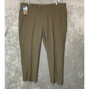 Haggar Men Comfort Waistband Smart Fiber Dress Pant Straight Leg Trouser 44x30